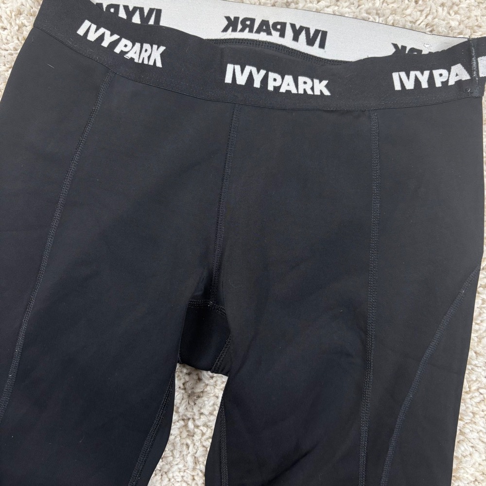 Ivy Park Leggings Womens Size M Black Logo Waistband Activewear 29L13JBLK